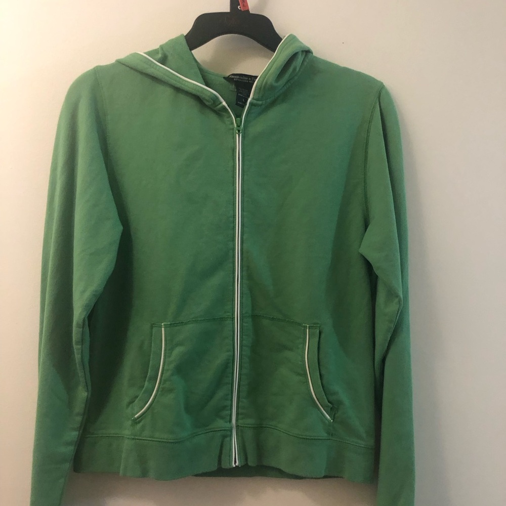 Abercrombie & Fitch Green Full-Zip Hoodie Jacket